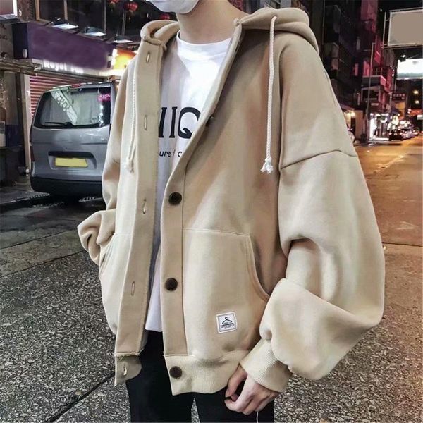 men's wool & blends harajuku men cotton zipper hoodies coat fashion casual solid sweatshirt pocket loose long sleeve button blouse hood, Black
men's wool & blends harajuku men cotton zipper hoodies coat fashion casual solid sweatshirt pocket loose long sleeve button blouse hood, Black