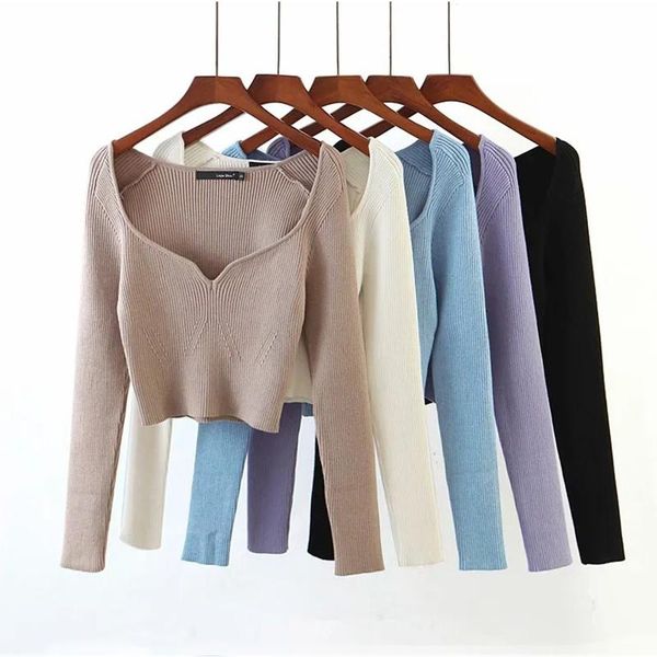 women's sweaters french retro peach heart-neck sweater autumn 2021 style european and american solid color long-sleeved short top, White;black
women's sweaters french retro peach heart-neck sweater autumn 2021 style european and american solid color long-sleeved short top, White;black