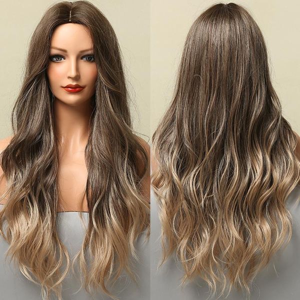 synthetic wigs alan eaton middle part for black women ombre dark brown blonde golden long water wave heat resistant hair
synthetic wigs alan eaton middle part for black women ombre dark brown blonde golden long water wave heat resistant hair