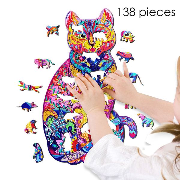 138pcs unique wooden jigsaw puzzles mysterious cat puzzle for adults kids educational puzzle fabulous gift interactive games toy
138pcs unique wooden jigsaw puzzles mysterious cat puzzle for adults kids educational puzzle fabulous gift interactive games toy