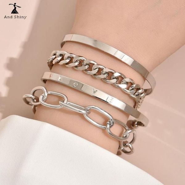charm bracelets andshiny 4pcs/lot flat bracelet love open 4 piece set for women men golden stacking jewelry gifts, Golden;silver
charm bracelets andshiny 4pcs/lot flat bracelet love open 4 piece set for women men golden stacking jewelry gifts, Golden;silver