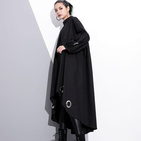 casual dresses spring dress women plus size black loose ladies long sleeve pure color irregular hem female clothes, Black;gray
casual dresses spring dress women plus size black loose ladies long sleeve pure color irregular hem female clothes, Black;gray