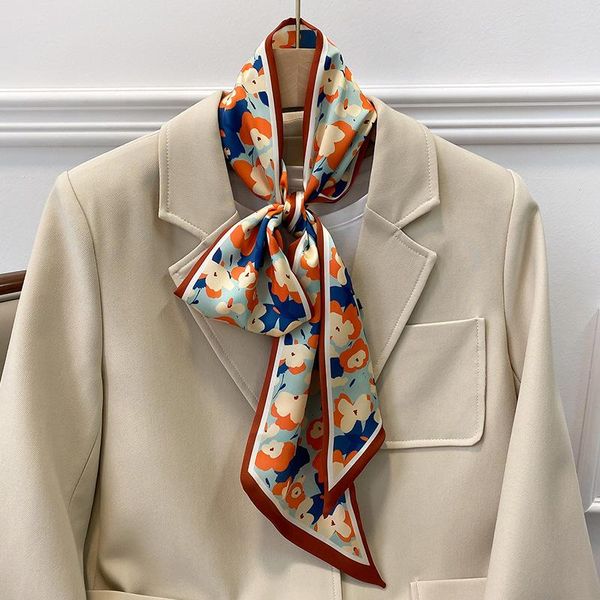 scarves long skinny silk neck scarf collar tie women foulard bag ribbon floral print elegant hairband head kerchief, Blue;gray
scarves long skinny silk neck scarf collar tie women foulard bag ribbon floral print elegant hairband head kerchief, Blue;gray