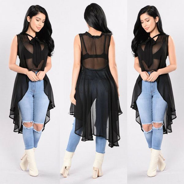 design women transparent fluoroscopy sleeveless loose blouse casual shirt summer summer bikini swim cover up clothes, White
design women transparent fluoroscopy sleeveless loose blouse casual shirt summer summer bikini swim cover up clothes, White