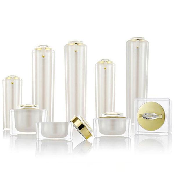 storage bottles & jars 15 30 50g high-end golden cap acrylic cream jar luxury lotion bottle 60ml refillable press pump container 10pcs/lot
storage bottles & jars 15 30 50g high-end golden cap acrylic cream jar luxury lotion bottle 60ml refillable press pump container 10pcs/lot