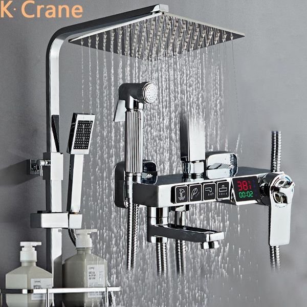 thermostatic shower set bathroom chrome smart digital system stainless steel square spray bath faucet spa rainfall sets
thermostatic shower set bathroom chrome smart digital system stainless steel square spray bath faucet spa rainfall sets