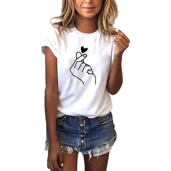 women's t-shirt women short sleeve t shirt heart printed round neck casual summer tee -opk, White
women's t-shirt women short sleeve t shirt heart printed round neck casual summer tee -opk, White