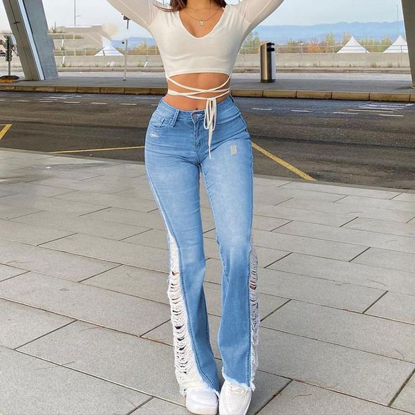 women's jeans korean hole side ripped flare women hip hop high waist denim pants bleached slim chic trousers egirl streetwear jean, Blue
women's jeans korean hole side ripped flare women hip hop high waist denim pants bleached slim chic trousers egirl streetwear jean, Blue