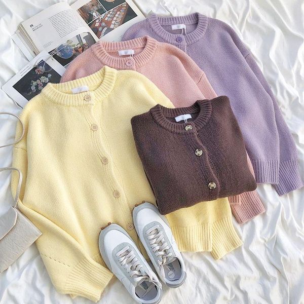 women's knits & tees 2021 women autumn casual solid cardigans female v neck loose short sweater cardigan buttons knitted q754, White
women's knits & tees 2021 women autumn casual solid cardigans female v neck loose short sweater cardigan buttons knitted q754, White