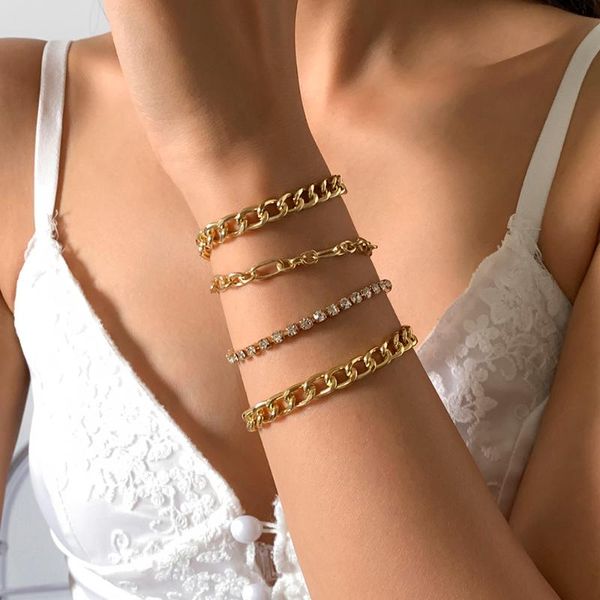 link, chain lacteo steampunk 4pcs/set shiny rhinestone bangle bracelet for women 2021 fashion trendy metal cross choker necklace, Black
link, chain lacteo steampunk 4pcs/set shiny rhinestone bangle bracelet for women 2021 fashion trendy metal cross choker necklace, Black