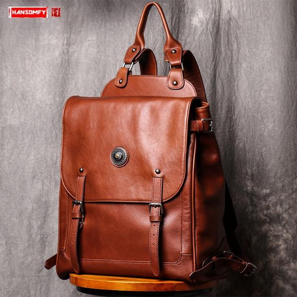 backpack genuine leather men's casual men travel backpacks large capacity computer bag retro male school bags tide
backpack genuine leather men's casual men travel backpacks large capacity computer bag retro male school bags tide