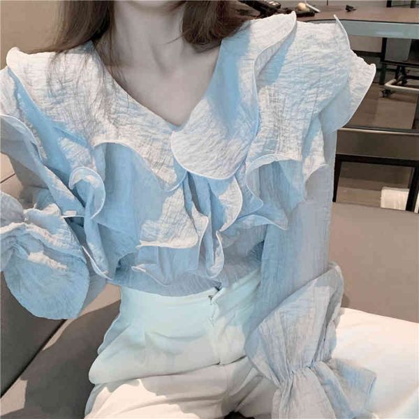 vintage femme shirts elegant blouse women butterfly ruffle v-neck long sleeve blouse female chiffon 801f 210420, White
vintage femme shirts elegant blouse women butterfly ruffle v-neck long sleeve blouse female chiffon 801f 210420, White