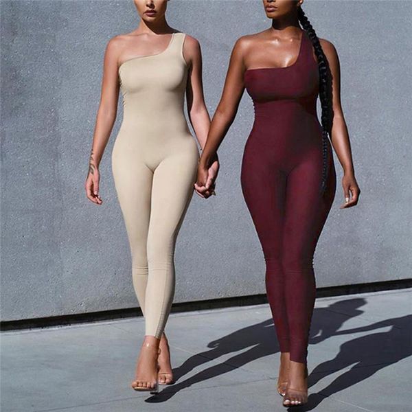 off shoulder single strap women jumpsuit rompers 2021 solid color bodycon sports long pants summer outwear women's jumpsuits &, Black;white
off shoulder single strap women jumpsuit rompers 2021 solid color bodycon sports long pants summer outwear women's jumpsuits &, Black;white