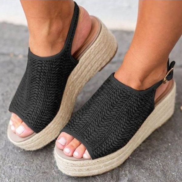 women sandals peep toe platform with 6cm wedges shoes summer espadrilles high heels sandalias mujer, Black
women sandals peep toe platform with 6cm wedges shoes summer espadrilles high heels sandalias mujer, Black