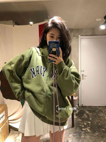 brand hoodie chaopai series 21 early autumn new letter matcha green lazy college style drawstring hooded jacket, Black
brand hoodie chaopai series 21 early autumn new letter matcha green lazy college style drawstring hooded jacket, Black