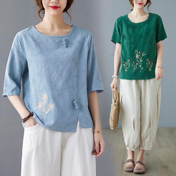 ethnic clothing chinese women loose traditional embroidery printing disc button round neck short sleeved shirt t-shirt female plus size 4xl, Red
ethnic clothing chinese women loose traditional embroidery printing disc button round neck short sleeved shirt t-shirt female plus size 4xl, Red