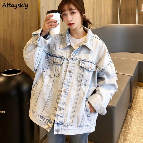 women's jackets women stylish casual hole single breasted turn-down collar autumn retro denim simple comfortable elegant bf lady, Black;brown
women's jackets women stylish casual hole single breasted turn-down collar autumn retro denim simple comfortable elegant bf lady, Black;brown