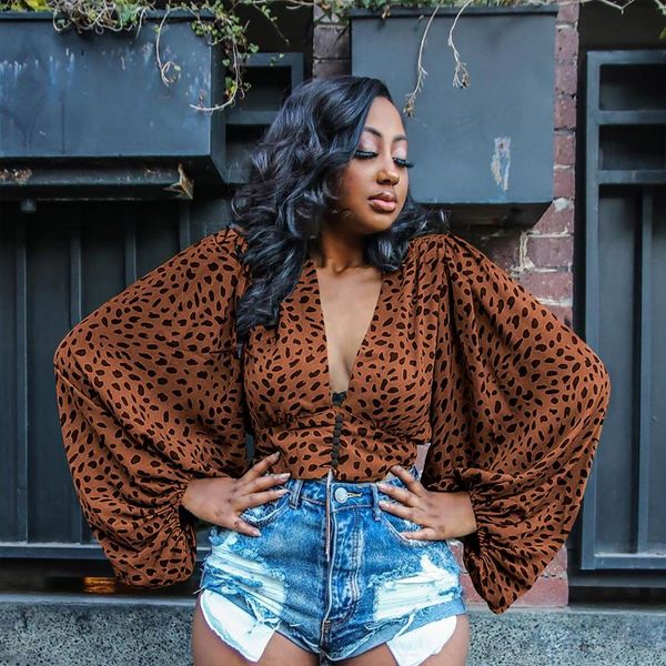 women's blouses & shirts fashion casual deep v-neck leopard printed bat sleeve loose long plus size blusas femininas#35, White
women's blouses & shirts fashion casual deep v-neck leopard printed bat sleeve loose long plus size blusas femininas#35, White