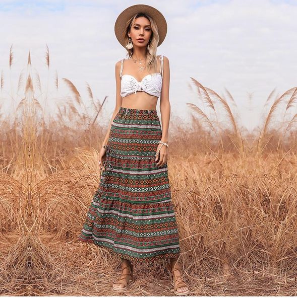skirts 2021 spring summer women's casual ethnic printed lace up skirt for ladies waist split green all match fashion, Black
skirts 2021 spring summer women's casual ethnic printed lace up skirt for ladies waist split green all match fashion, Black