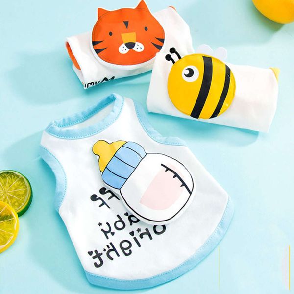 summer dog vest spring and thin breathable t-shirt cute cartoon small kitten pet clothes
summer dog vest spring and thin breathable t-shirt cute cartoon small kitten pet clothes