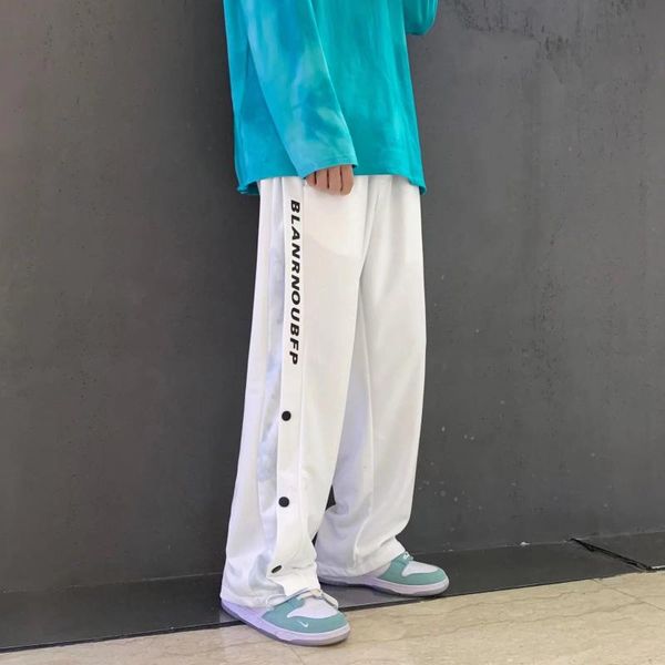 men's pants spring and autumn side-breasted loose trendy footwear sports basketball high street casual wide-leg trousers, Black
men's pants spring and autumn side-breasted loose trendy footwear sports basketball high street casual wide-leg trousers, Black