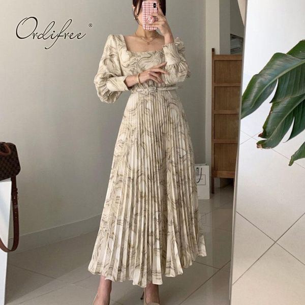 casual dresses ordi2021 autumn elegant women pleated dress long sleeve vintage print belted maxi party, Black;gray
casual dresses ordi2021 autumn elegant women pleated dress long sleeve vintage print belted maxi party, Black;gray