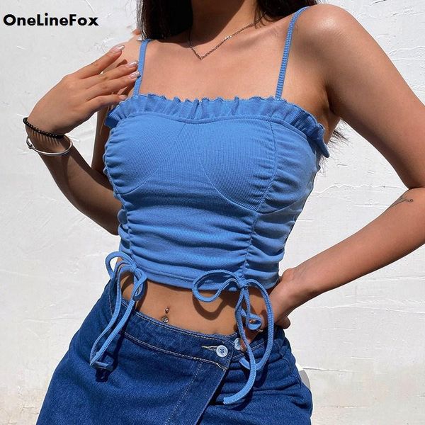 women's tanks & camis onelinefox ruffles ruched casual solid crop women summer sleeveless backless ladies drawstring fashion camisole, White
women's tanks & camis onelinefox ruffles ruched casual solid crop women summer sleeveless backless ladies drawstring fashion camisole, White