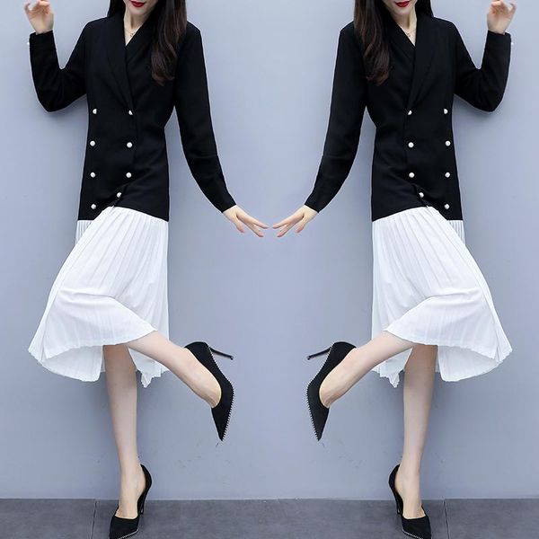 casual dresses women dress long sleeve double treasted leisure clothes professional fashion suit autumn winter outfit, Black;gray
casual dresses women dress long sleeve double treasted leisure clothes professional fashion suit autumn winter outfit, Black;gray