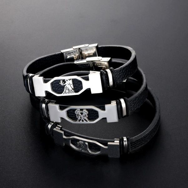 bangle 12 constellation men's bracelet stainless steel black leather fashion wrist jewelry boy gifts
bangle 12 constellation men's bracelet stainless steel black leather fashion wrist jewelry boy gifts