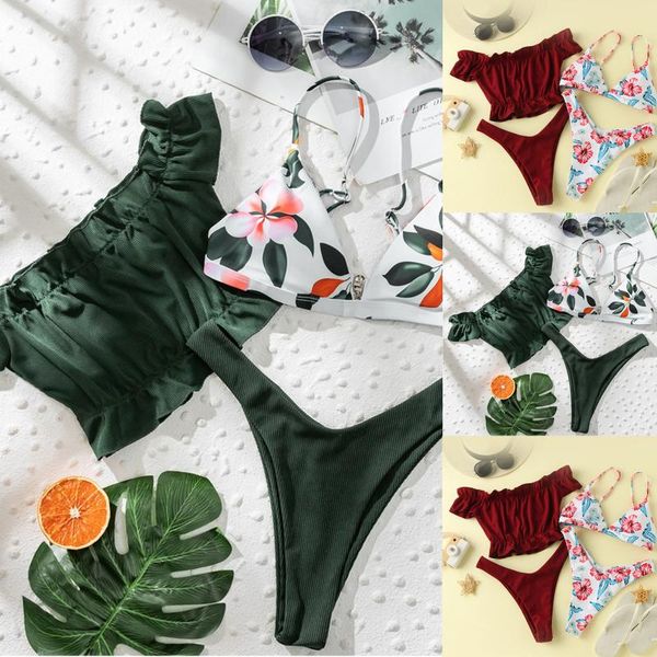 two-piece suits swimsuit women's bikini 2021 flower print cross bandeau two piece beach swimwear
two-piece suits swimsuit women's bikini 2021 flower print cross bandeau two piece beach swimwear