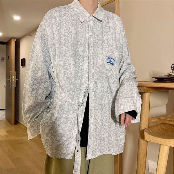 men's casual shirts 2021ins harajuku lazy style long sleeved shirt autumn korean fashion design sense of sag loose coat, White;black
men's casual shirts 2021ins harajuku lazy style long sleeved shirt autumn korean fashion design sense of sag loose coat, White;black