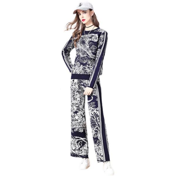 Women's Two Piece Pants 2021 Autumn Winter Round Neck Sweater Letter + Elastic Waist Fashion Wide Leg Two-Piece Set, White
Women's Two Piece Pants 2021 Autumn Winter Round Neck Sweater Letter + Elastic Waist Fashion Wide Leg Two-Piece Set, White