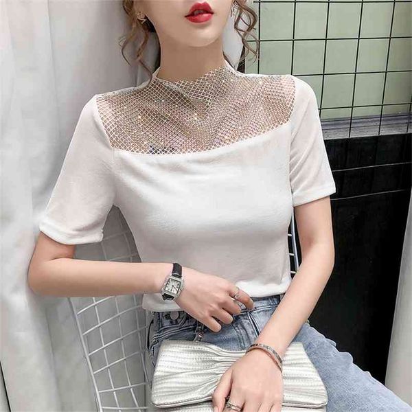 summer short sleeve t shirts women hollow out beading t-shirt causal solid ropa de mujer 210519, White
summer short sleeve t shirts women hollow out beading t-shirt causal solid ropa de mujer 210519, White