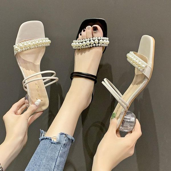 slippers shoes women square heel med female slides string bead soft block 2021 strange style rome rubber scandals pu, Black
slippers shoes women square heel med female slides string bead soft block 2021 strange style rome rubber scandals pu, Black