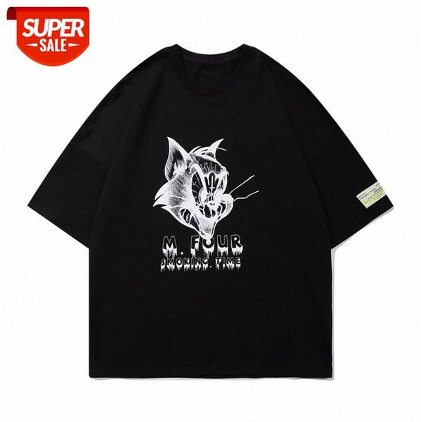 european and american high street multicolor tide brand printed t-shirt simple cat mouse letter printing short-sleeved tee #ga3i, White;black
european and american high street multicolor tide brand printed t-shirt simple cat mouse letter printing short-sleeved tee #ga3i, White;black