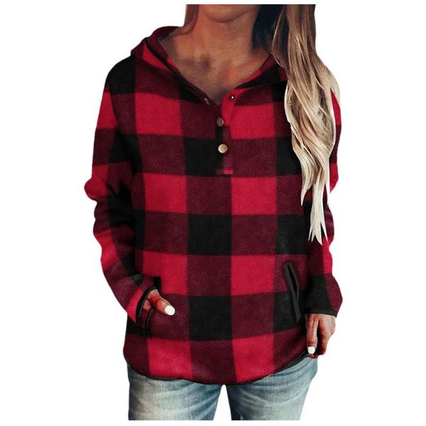 women's hoodies & sweatshirts drawstring plaid printed for women button down long sleeve hooded ladies pullover pocket moletom, Black
women's hoodies & sweatshirts drawstring plaid printed for women button down long sleeve hooded ladies pullover pocket moletom, Black