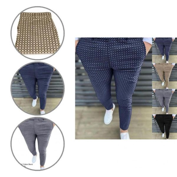 men's suits & blazers zipper simple straight grid all match business pants men trousers long for wedding, White;black
men's suits & blazers zipper simple straight grid all match business pants men trousers long for wedding, White;black