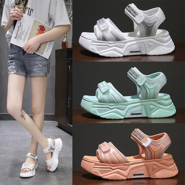 women sandals 2021 summer breathable thick bottomed fashion students high heel flat bottom causal beach, Black
women sandals 2021 summer breathable thick bottomed fashion students high heel flat bottom causal beach, Black