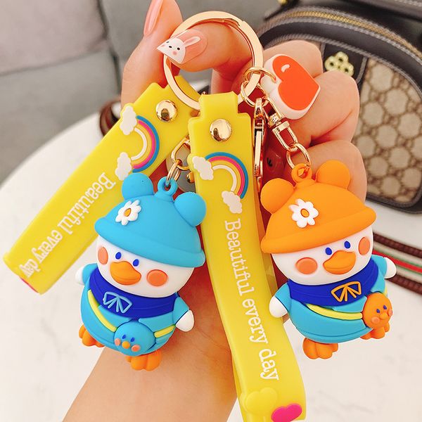 keyring keychain cute silicone hat duckling cartoon doll car creative pendant backpack pendant, Silver
keyring keychain cute silicone hat duckling cartoon doll car creative pendant backpack pendant, Silver