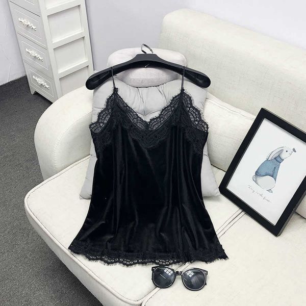 women lace crochet v-neck with halter camisole velvet shirt bottom loose underwear vest sleepingwear 210623, White
women lace crochet v-neck with halter camisole velvet shirt bottom loose underwear vest sleepingwear 210623, White