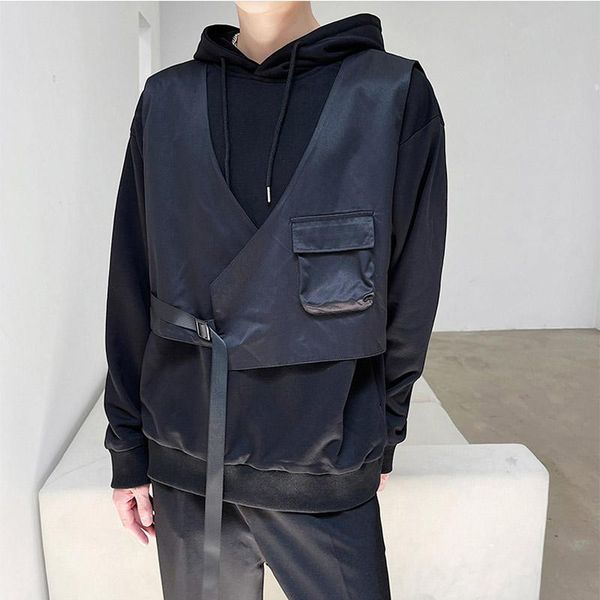 men's hoodies & sweatshirts vest hoodie sets fashion functional style long sleeve hooded male harajuku streetwear jacket man, Black
men's hoodies & sweatshirts vest hoodie sets fashion functional style long sleeve hooded male harajuku streetwear jacket man, Black