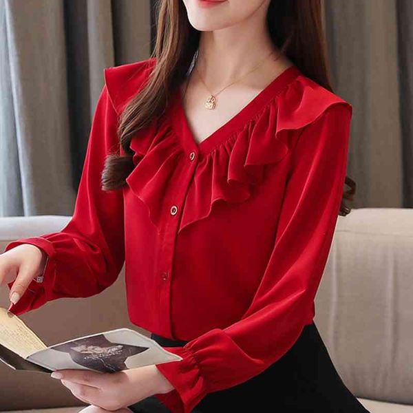 fashion woman blouses long sleeve blouse women ruffles v-neck chiffon blouse women blusas womens and blouses c491 210426, White
fashion woman blouses long sleeve blouse women ruffles v-neck chiffon blouse women blusas womens and blouses c491 210426, White