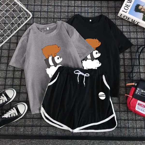 women's tracksuits leisure sports short sleeve + shorts two piece set cartoon printing set in spring and summer, Gray
women's tracksuits leisure sports short sleeve + shorts two piece set cartoon printing set in spring and summer, Gray