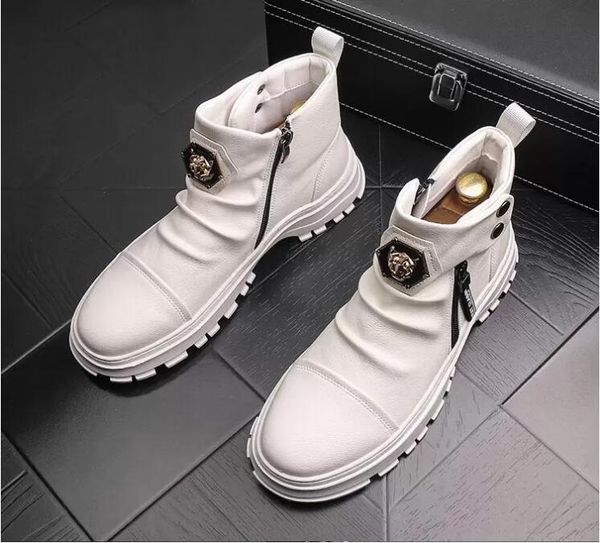 fashion men high british style rrivet shoes men causal luxury shoes white black bottom rubber dress shoes for male
fashion men high british style rrivet shoes men causal luxury shoes white black bottom rubber dress shoes for male