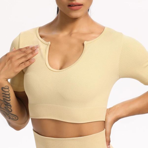 yoga outfit seamless ribbed sports shirts for women v-neck short sleeve gym workout fitness running push up crop t-shirts
yoga outfit seamless ribbed sports shirts for women v-neck short sleeve gym workout fitness running push up crop t-shirts