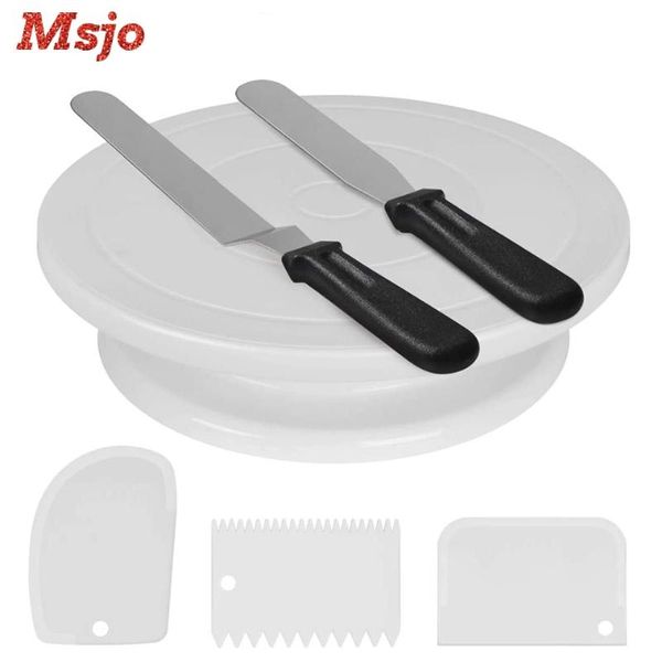 msjo 6 pcs cake decorating tools sets turntable stand stainless steel cream spatula plastic scraper baking for & pastry
msjo 6 pcs cake decorating tools sets turntable stand stainless steel cream spatula plastic scraper baking for & pastry