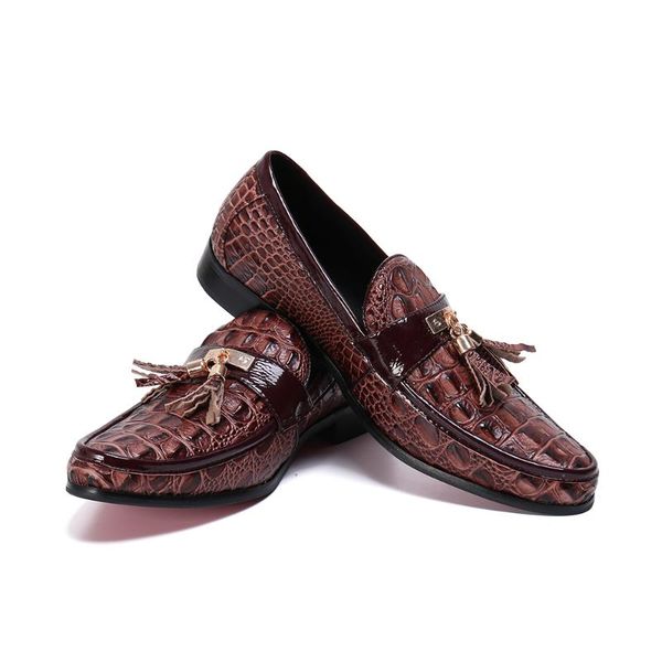 dress shoes chic handmade gentleman tassel loafers genuine leather crocodile grain men business driving party formal, Black
dress shoes chic handmade gentleman tassel loafers genuine leather crocodile grain men business driving party formal, Black