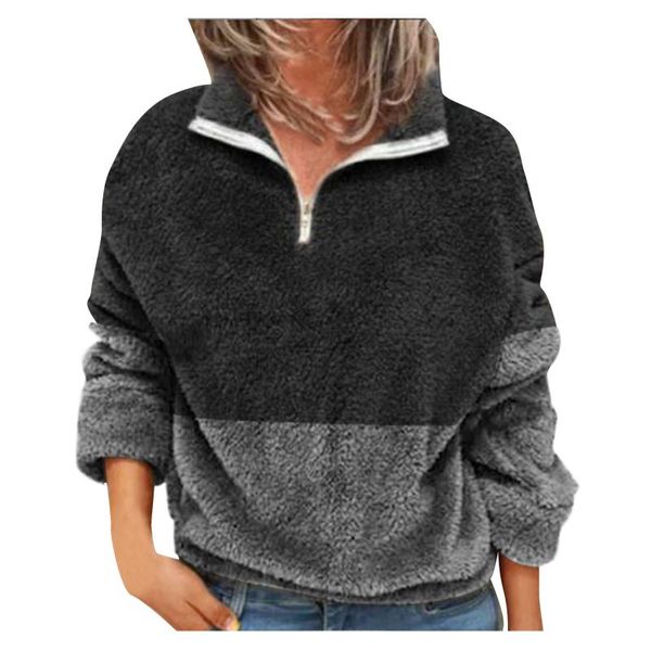 faux wool women sweatshirt autumn winter warm sweatshirts slim color block striped parka long sleeve thick overcoat women's hoodies &, Black
faux wool women sweatshirt autumn winter warm sweatshirts slim color block striped parka long sleeve thick overcoat women's hoodies &, Black