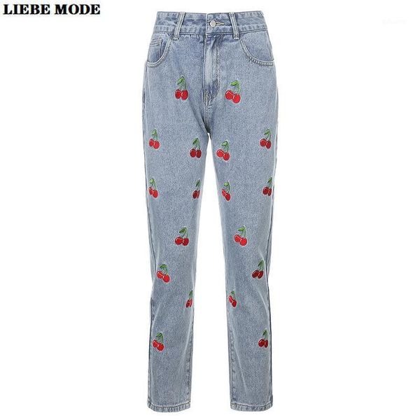 ladies streetwear high waist harem blue jeans for women cherry embroidery straight denim pencil trousers jean femme women's
ladies streetwear high waist harem blue jeans for women cherry embroidery straight denim pencil trousers jean femme women's