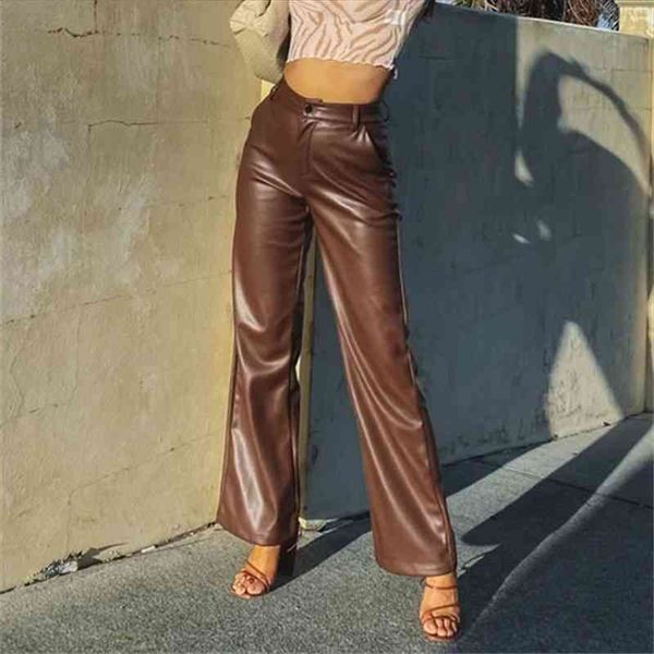 high waist brown womens capri faux leather fashion autumn winter pu loose straight trousers elegant pocket streetwear, Black;white
high waist brown womens capri faux leather fashion autumn winter pu loose straight trousers elegant pocket streetwear, Black;white